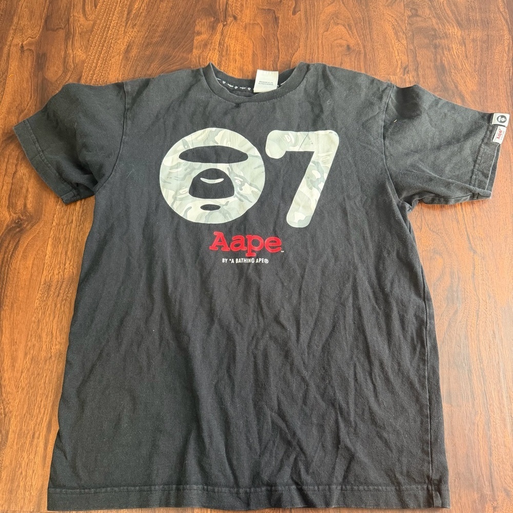 Aape Limited Edition 07 Anniversary Black Snow Camo T-Shirt BAPE
